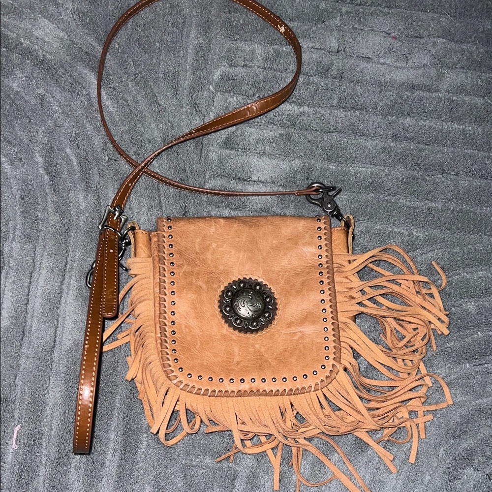 Montana West Tan Crossbody Bag with Fringe